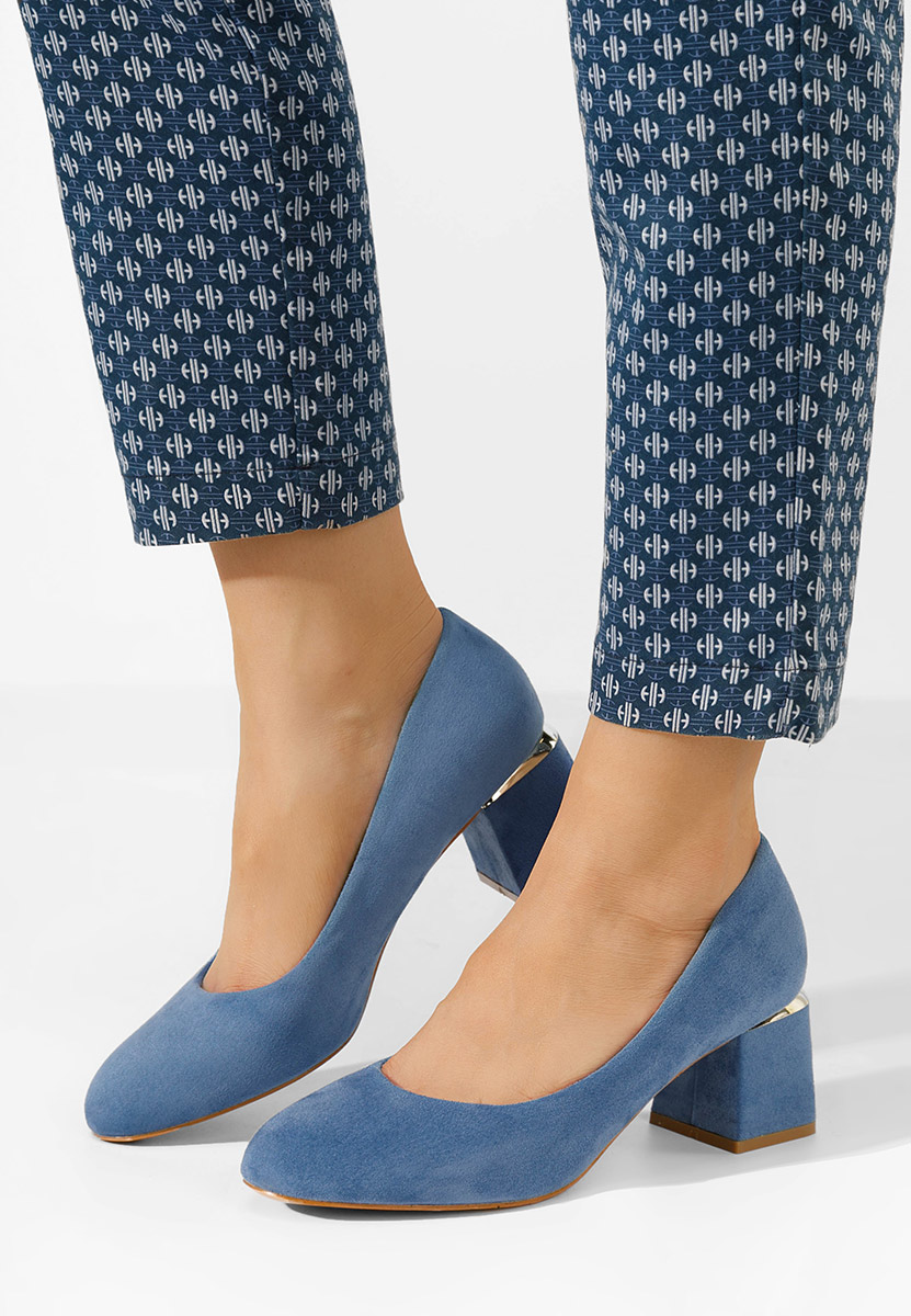 Modré lodičky na hrubém podpatku Cabrilla V4