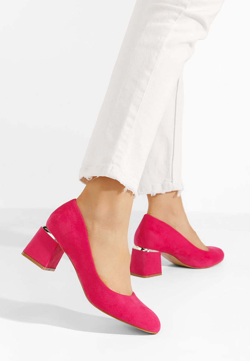 Fuchsiové lodičky na hrubém podpatku Cabrilla V4