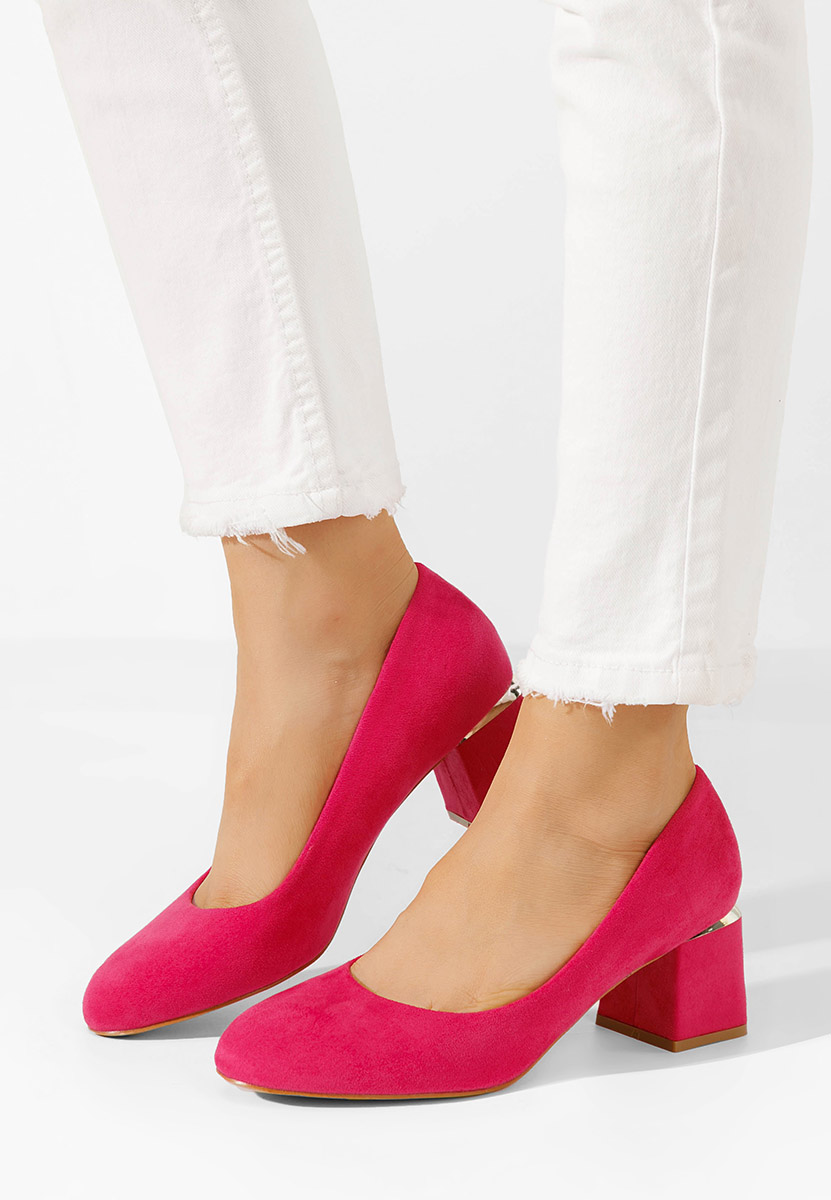 Fuchsiové lodičky na hrubém podpatku Cabrilla V4
