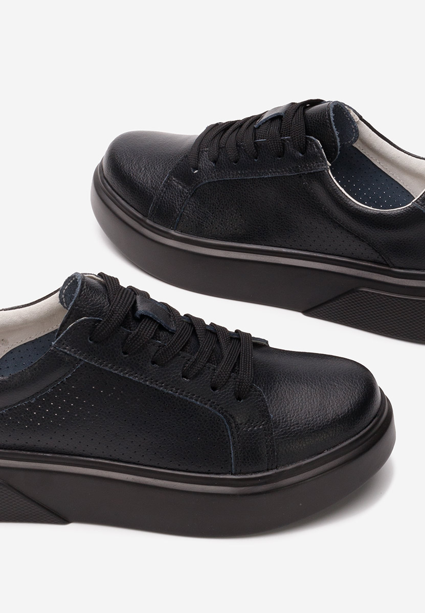 Černé kožené dámské sneakersy Jenina