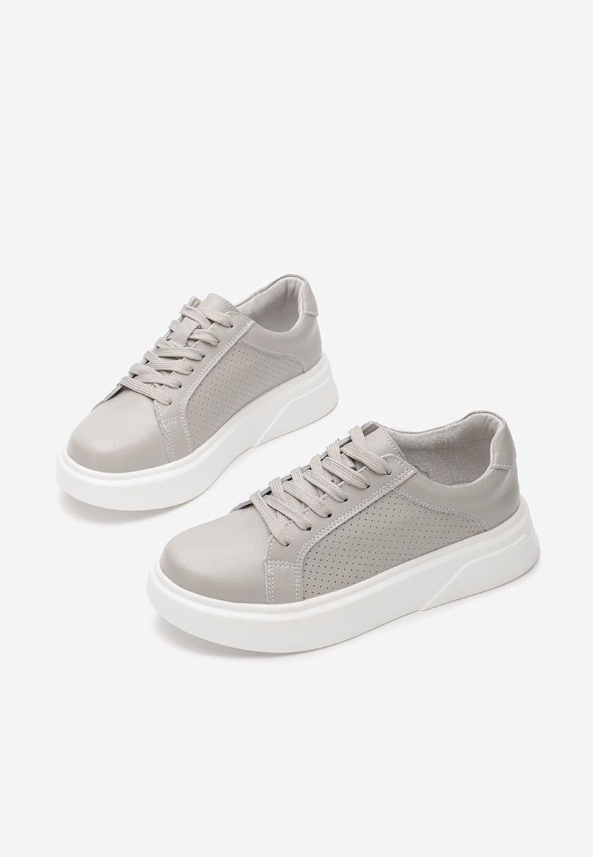 Šedé kožené dámské sneakersy Jenina