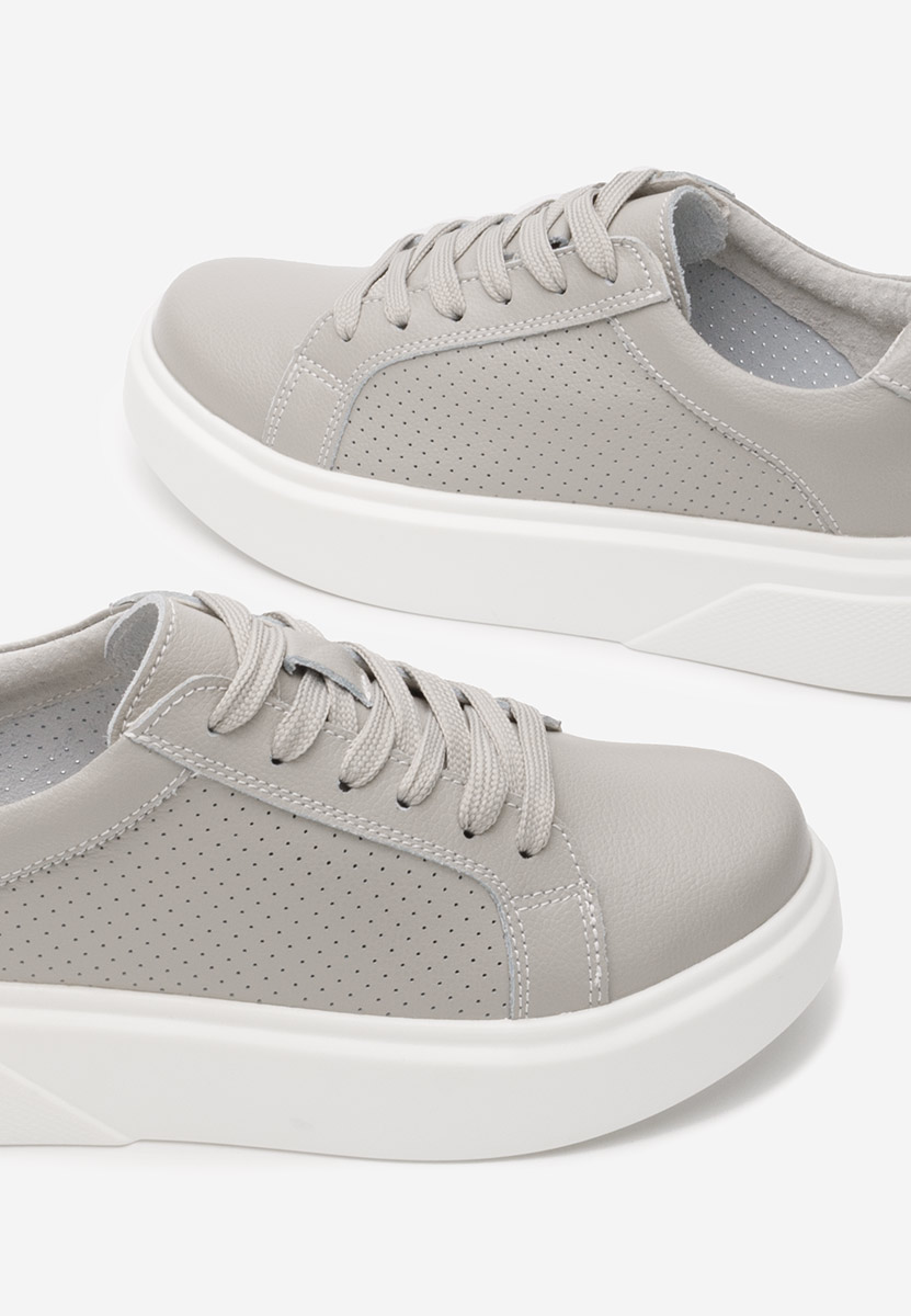 Šedé kožené dámské sneakersy Jenina