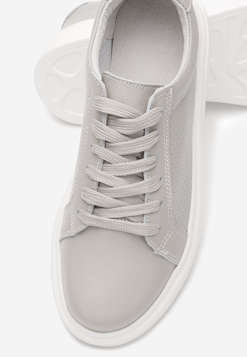 Šedé kožené dámské sneakersy Jenina