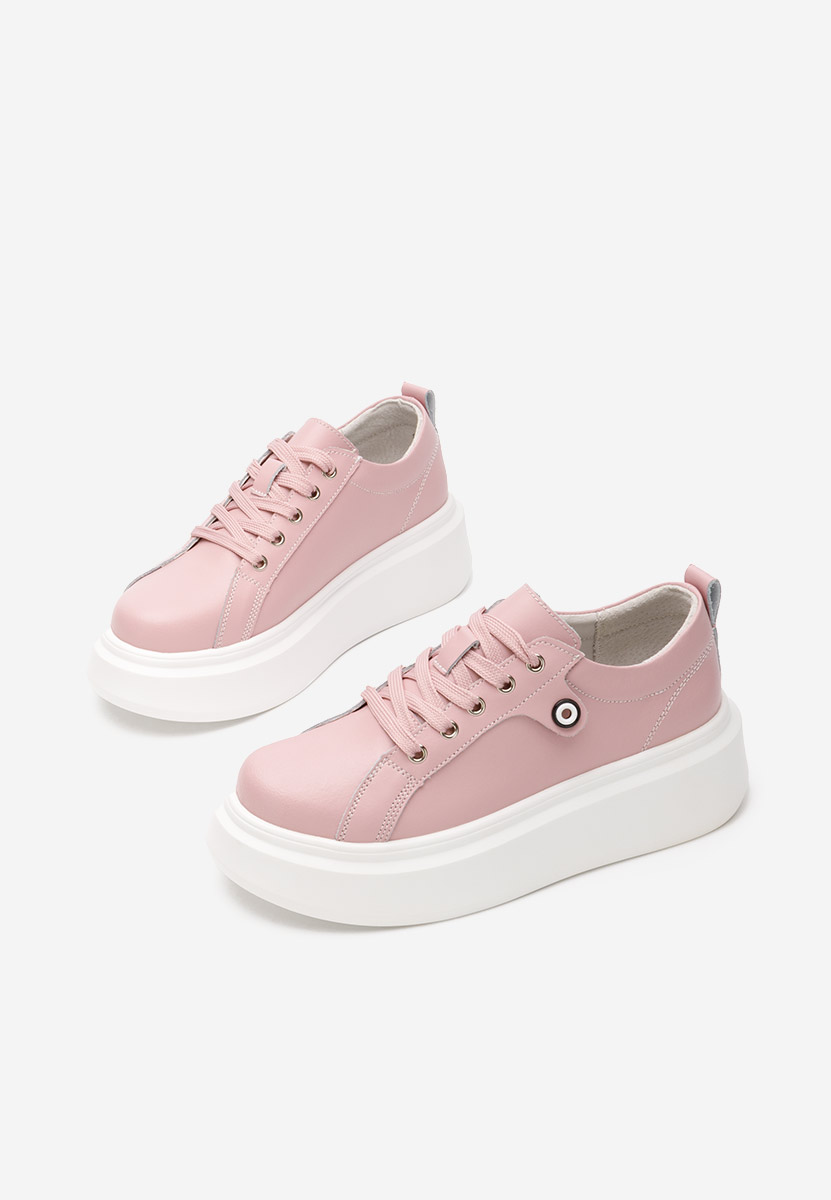 Ružové kožené dámské sneakersy Galedia V2