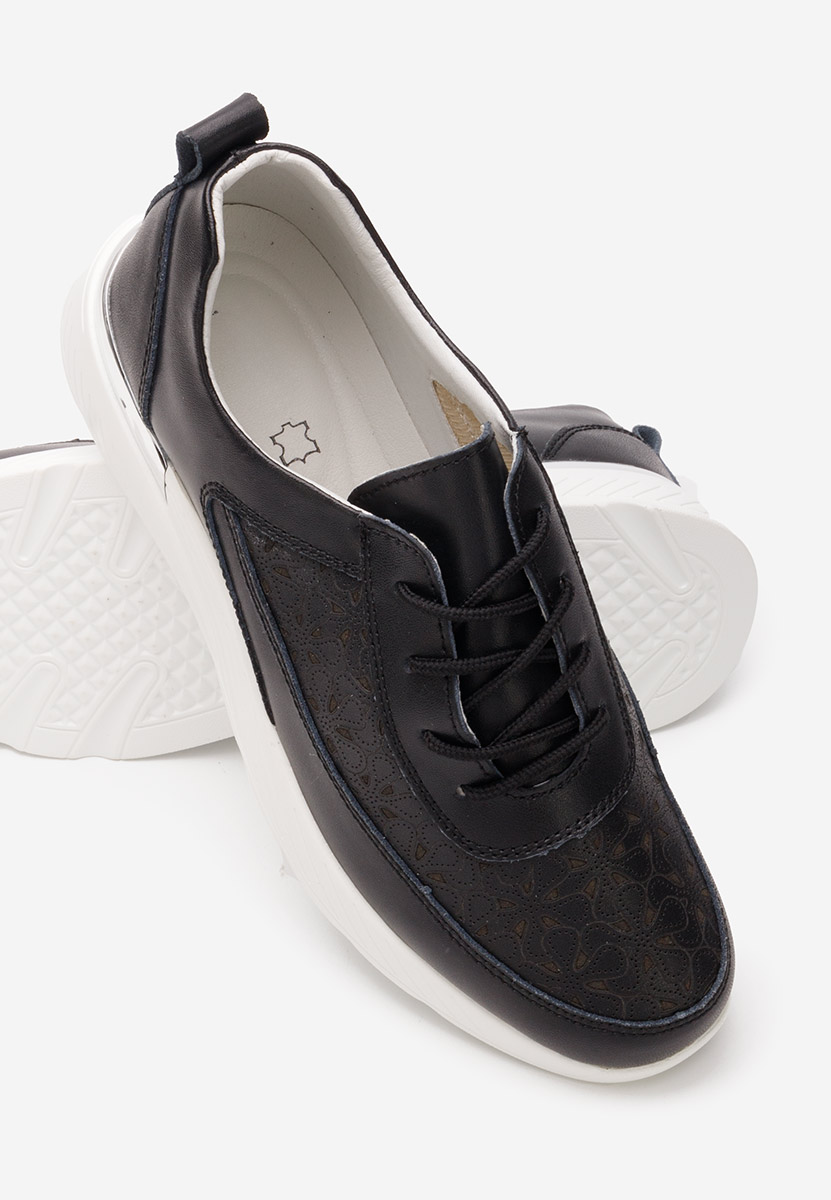 Černé kožené dámské sneakersy Calyse