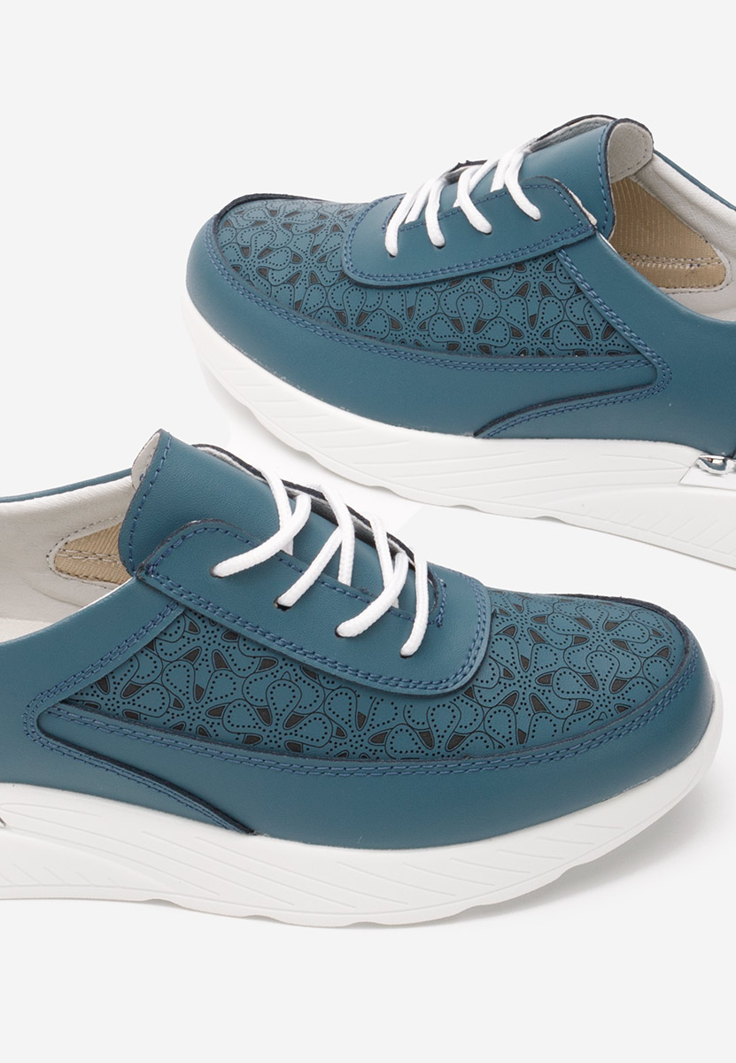 Modré kožené dámské sneakersy Calyse