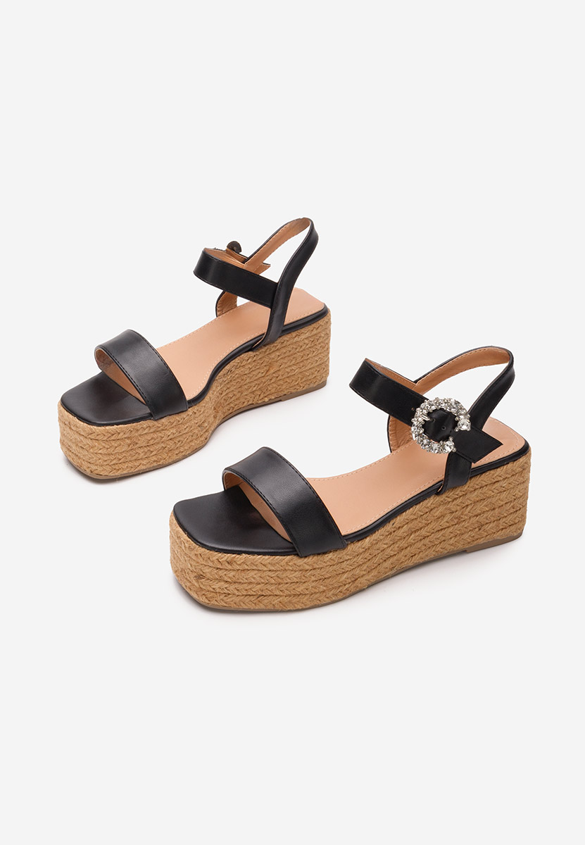Černé sandály espadrilky Zabella