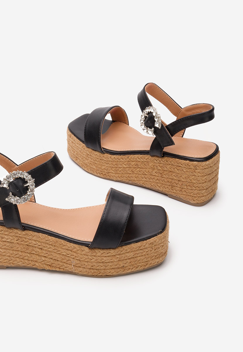Černé sandály espadrilky Zabella