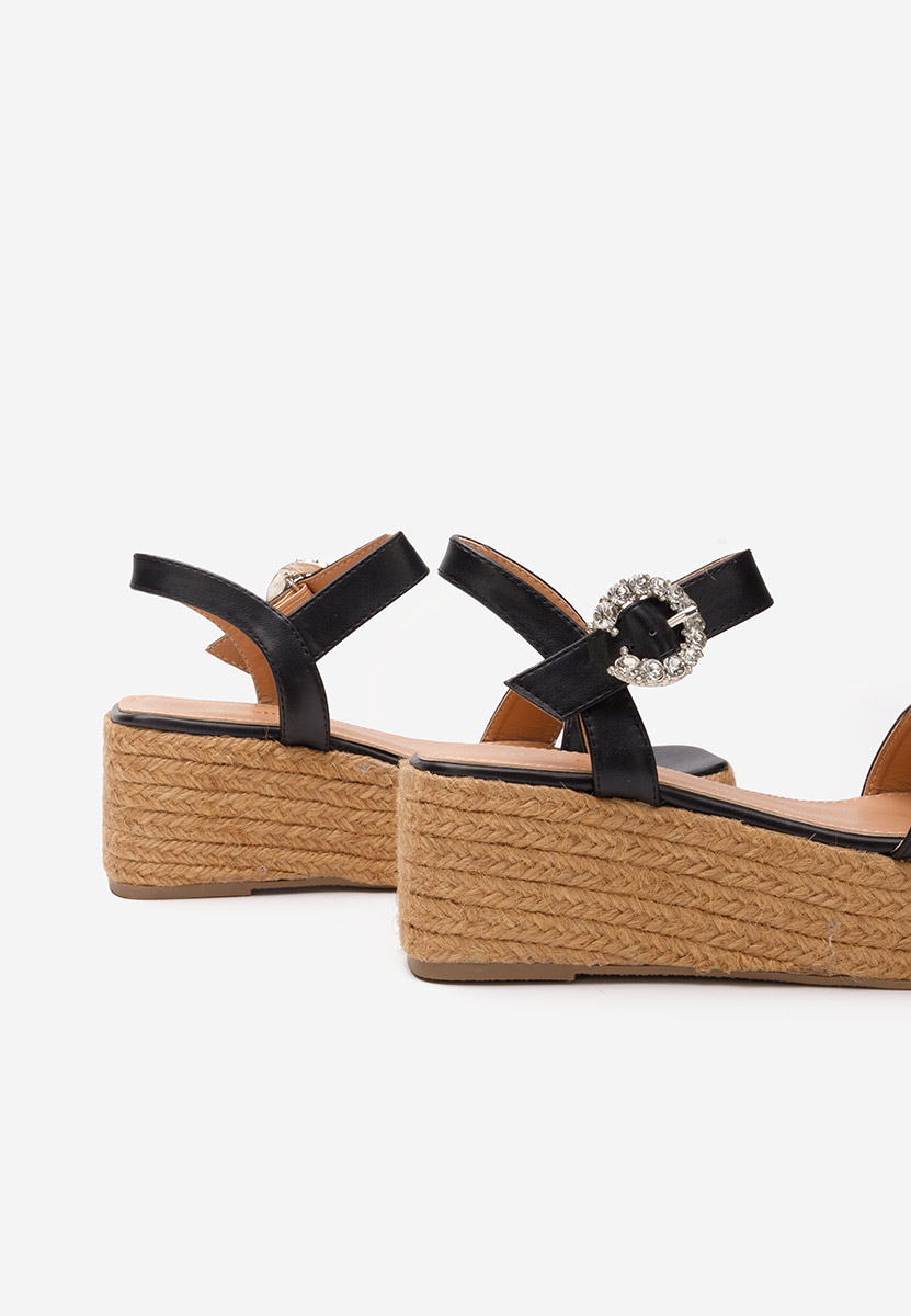 Černé sandály espadrilky Zabella