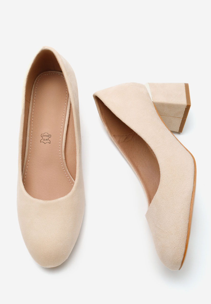 Béžové lodičky na hrubém podpatku Cabrilla V4