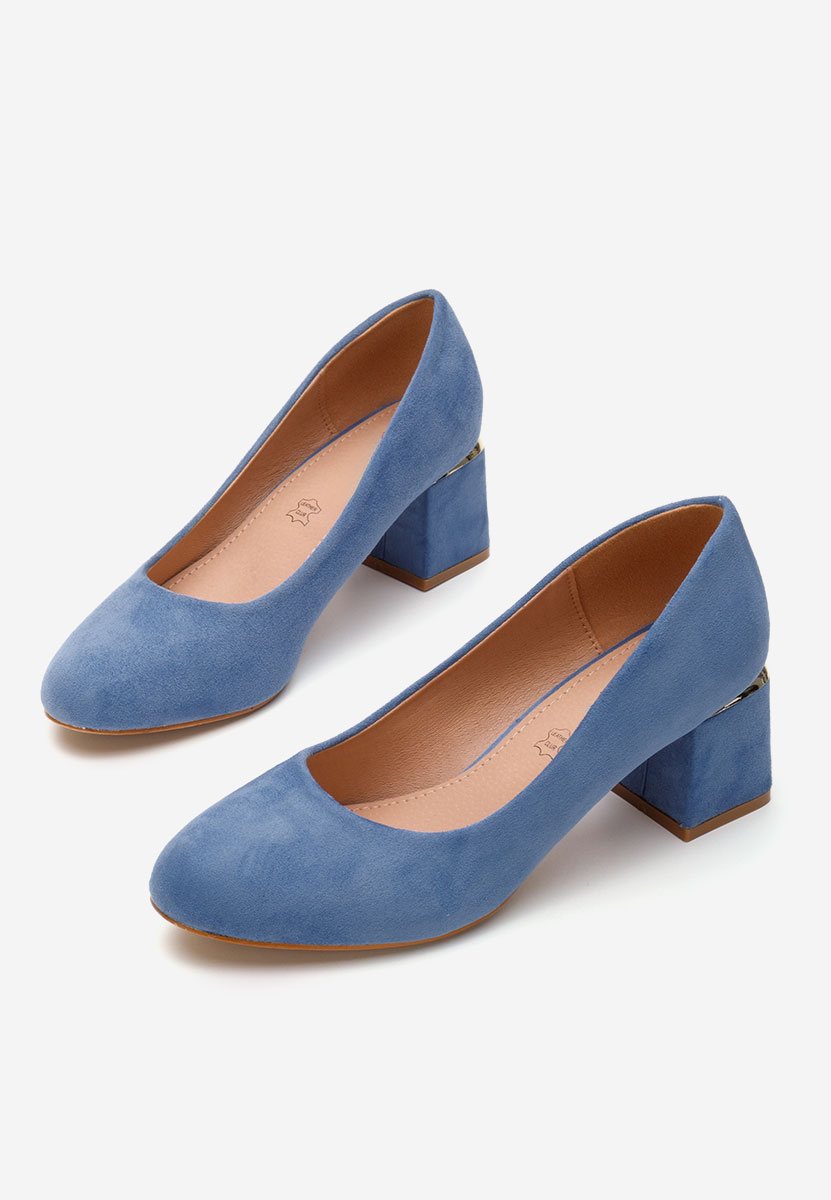 Modré lodičky na hrubém podpatku Cabrilla V4