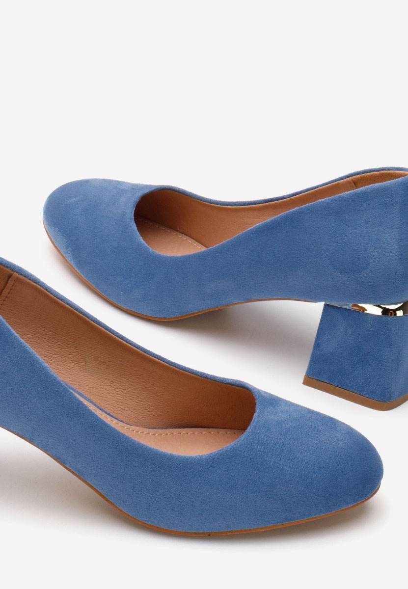 Modré lodičky na hrubém podpatku Cabrilla V4