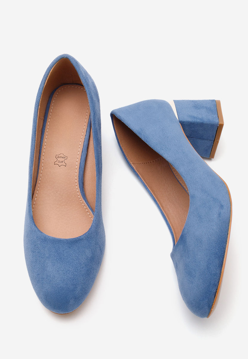 Modré lodičky na hrubém podpatku Cabrilla V4