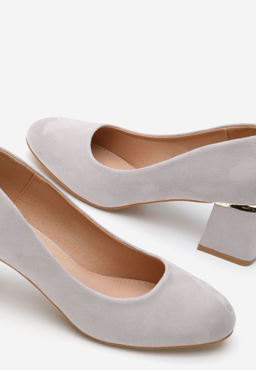 Šedé lodičky na hrubém podpatku Cabrilla V4