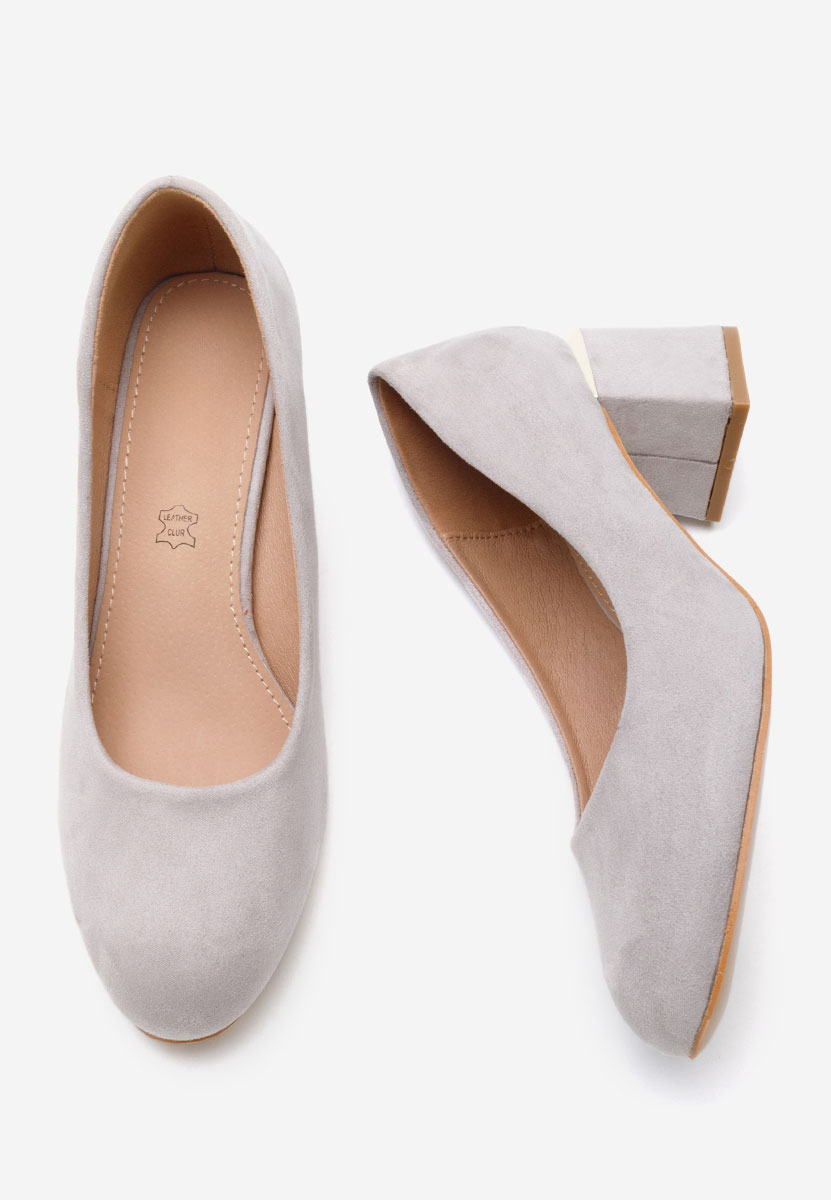 Šedé lodičky na hrubém podpatku Cabrilla V4