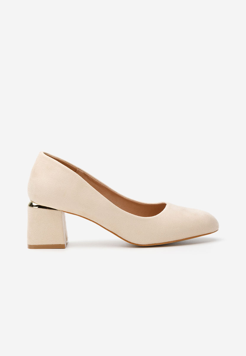 Béžové lodičky na hrubém podpatku Cabrilla V4