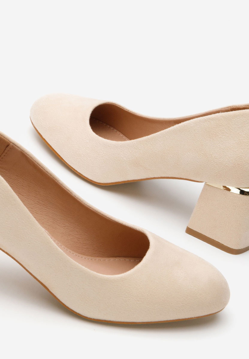 Béžové lodičky na hrubém podpatku Cabrilla V4