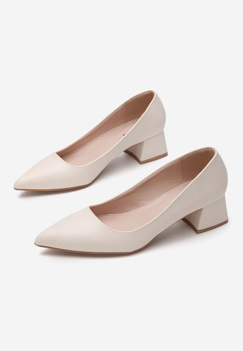 Béžové lodičky na nízkém podpatku Alleva