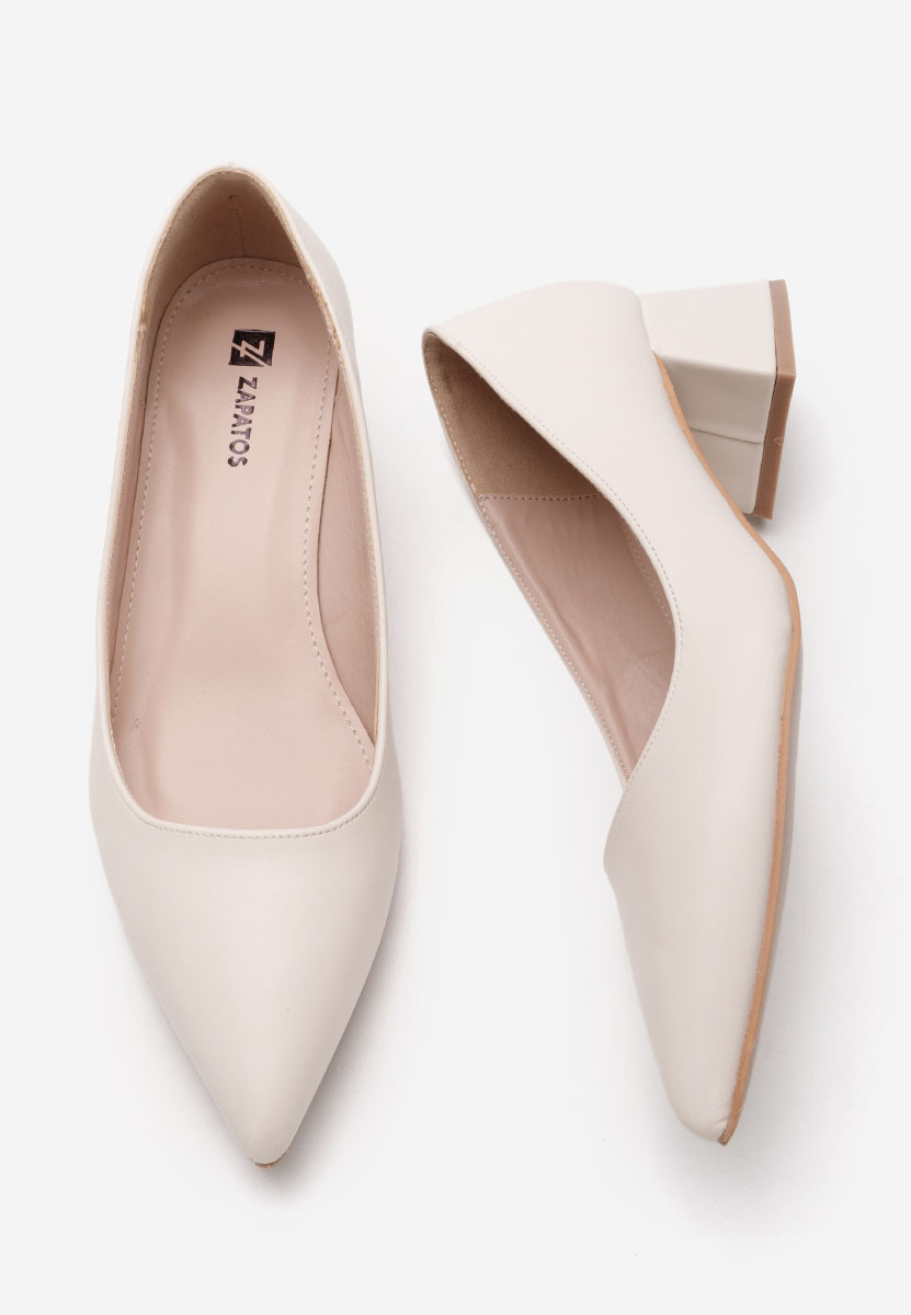Béžové lodičky na nízkém podpatku Alleva