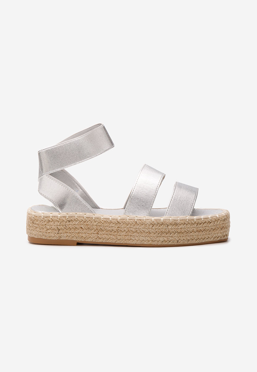 Stribrné sandály espadrilky Clarena