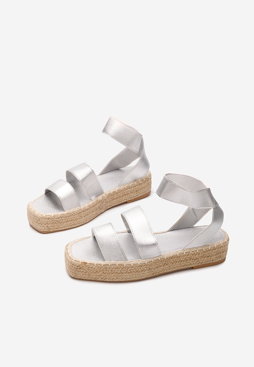 Stribrné sandály espadrilky Clarena
