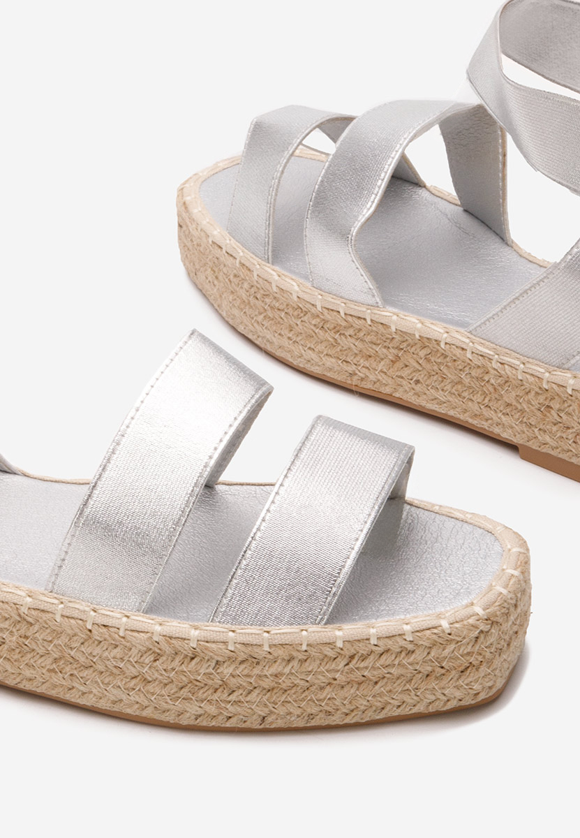 Stribrné sandály espadrilky Clarena