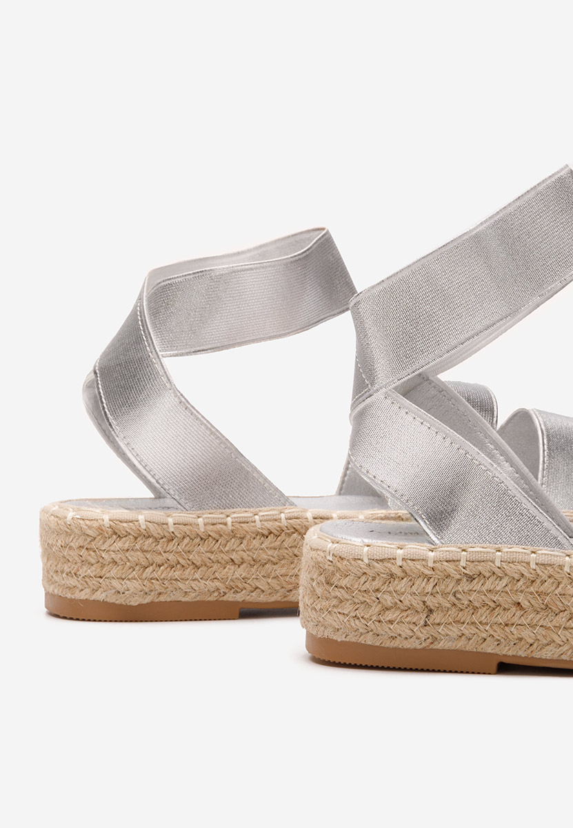 Stribrné sandály espadrilky Clarena