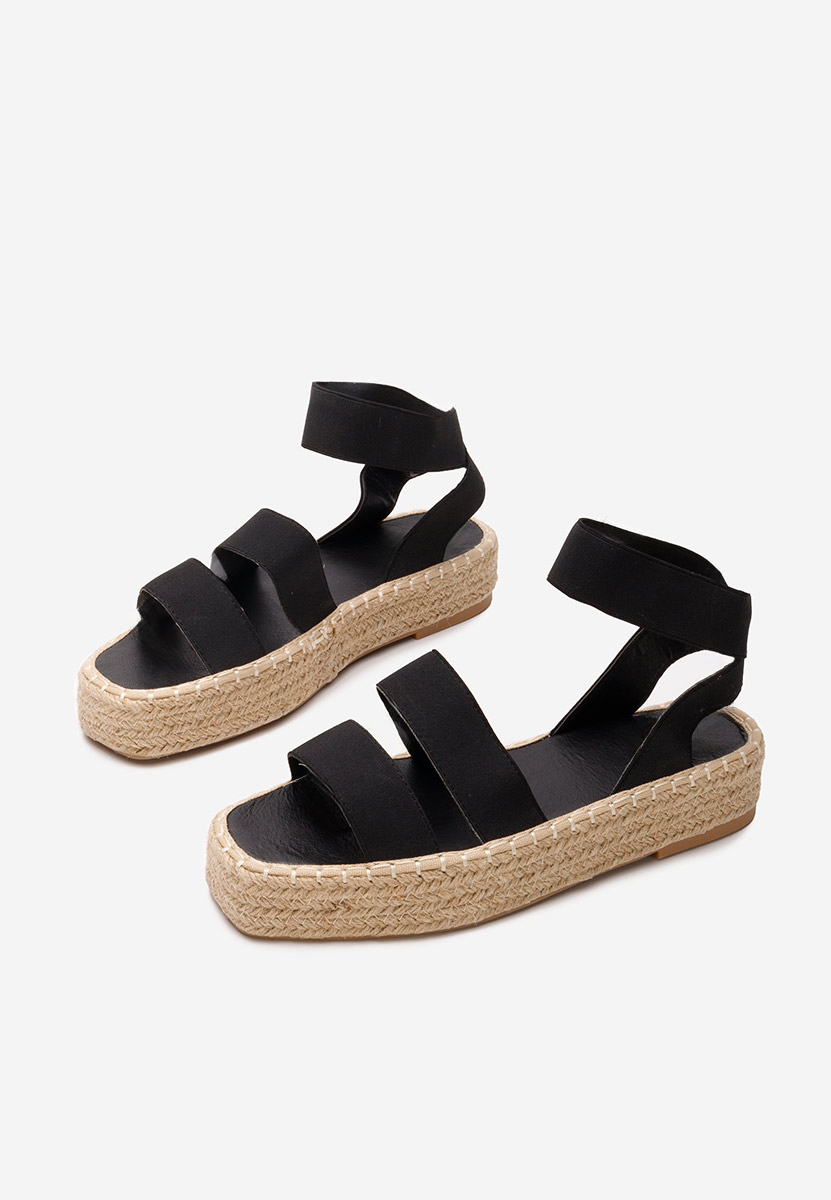 Černé sandály espadrilky Clarena