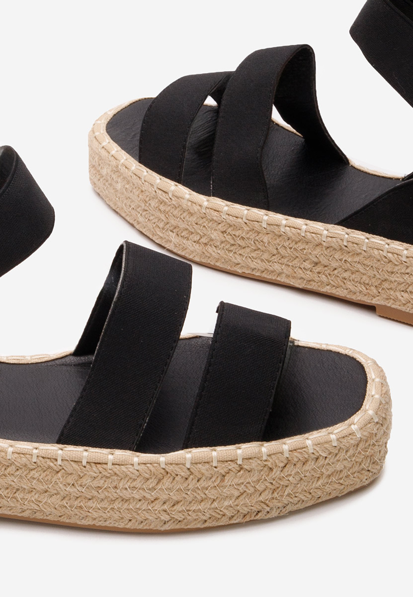 Černé sandály espadrilky Clarena