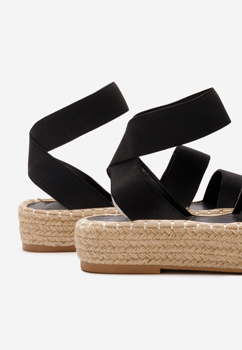 Černé sandály espadrilky Clarena