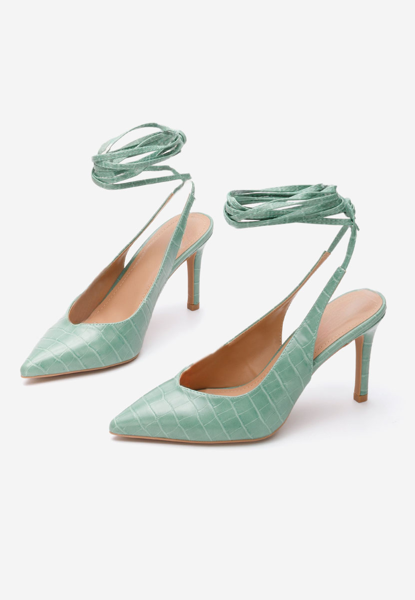 Zelené lodičky s otevřenou pätou Laila