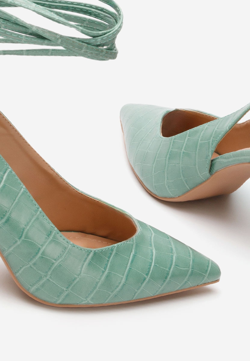 Zelené lodičky s otevřenou pätou Laila