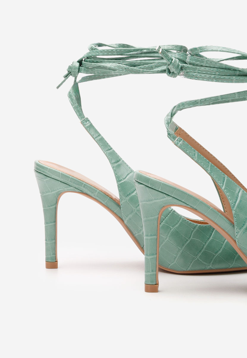 Zelené lodičky s otevřenou pätou Laila