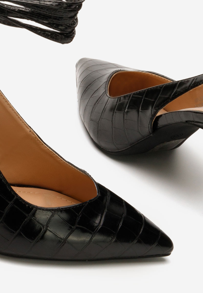 Černé lodičky s otevřenou pätou Laila