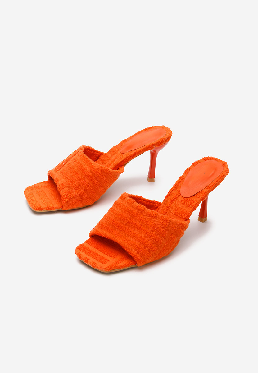 Oranžové pantofle na podpatku Mirora V2