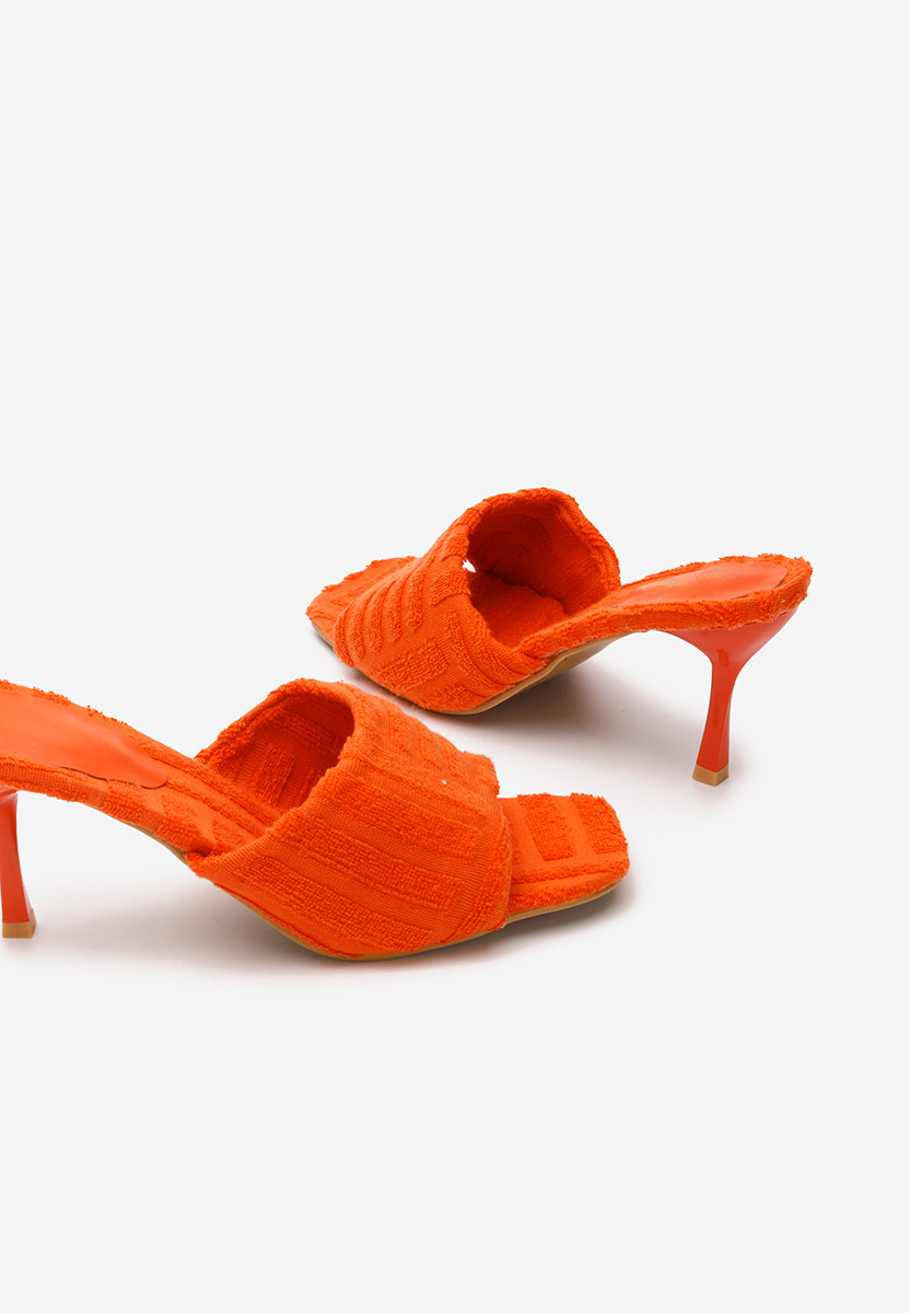 Oranžové pantofle na podpatku Mirora V2