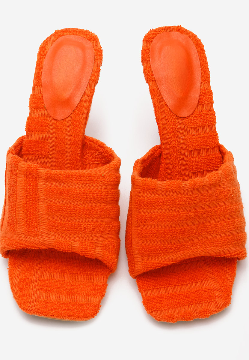Oranžové pantofle na podpatku Mirora V2