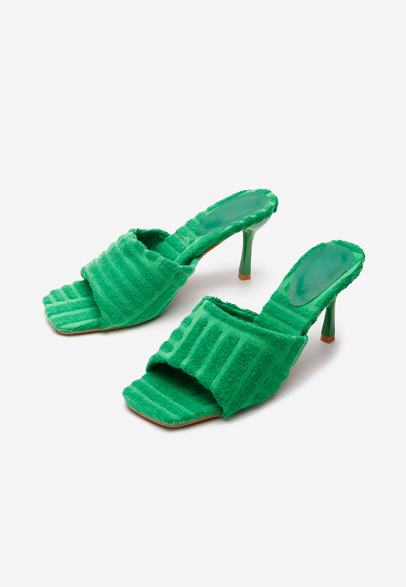 Zelené pantofle na podpatku Mirora V2