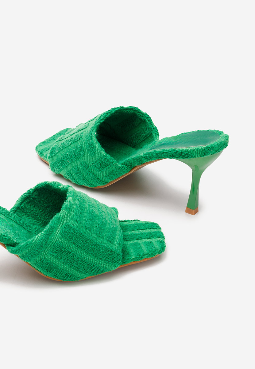Zelené pantofle na podpatku Mirora V2