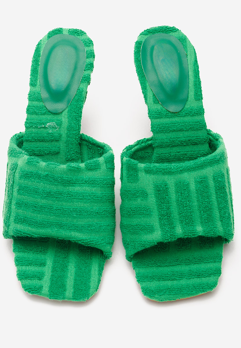 Zelené pantofle na podpatku Mirora V2