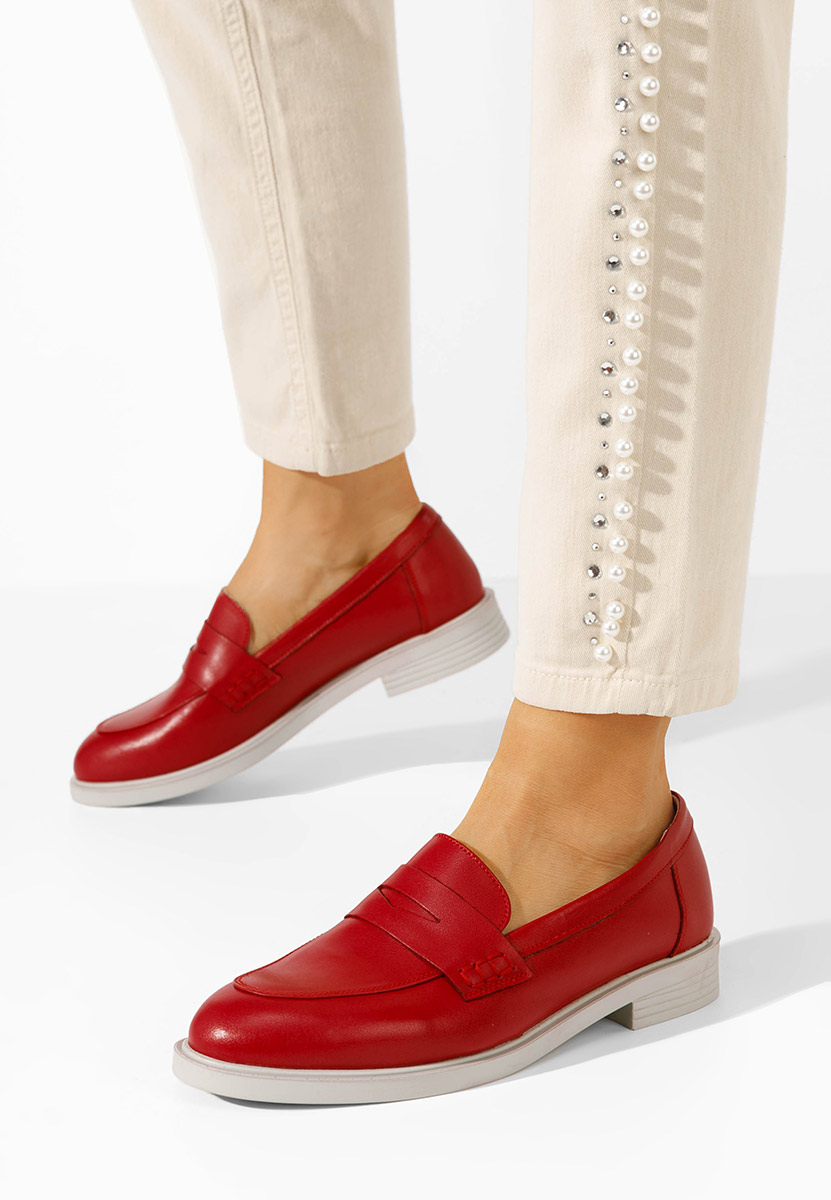 Červené loafers mokasíny Zalaya