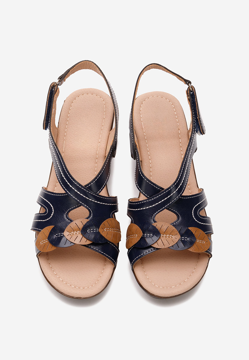 Tmavě modré sandály na klínku Meliana