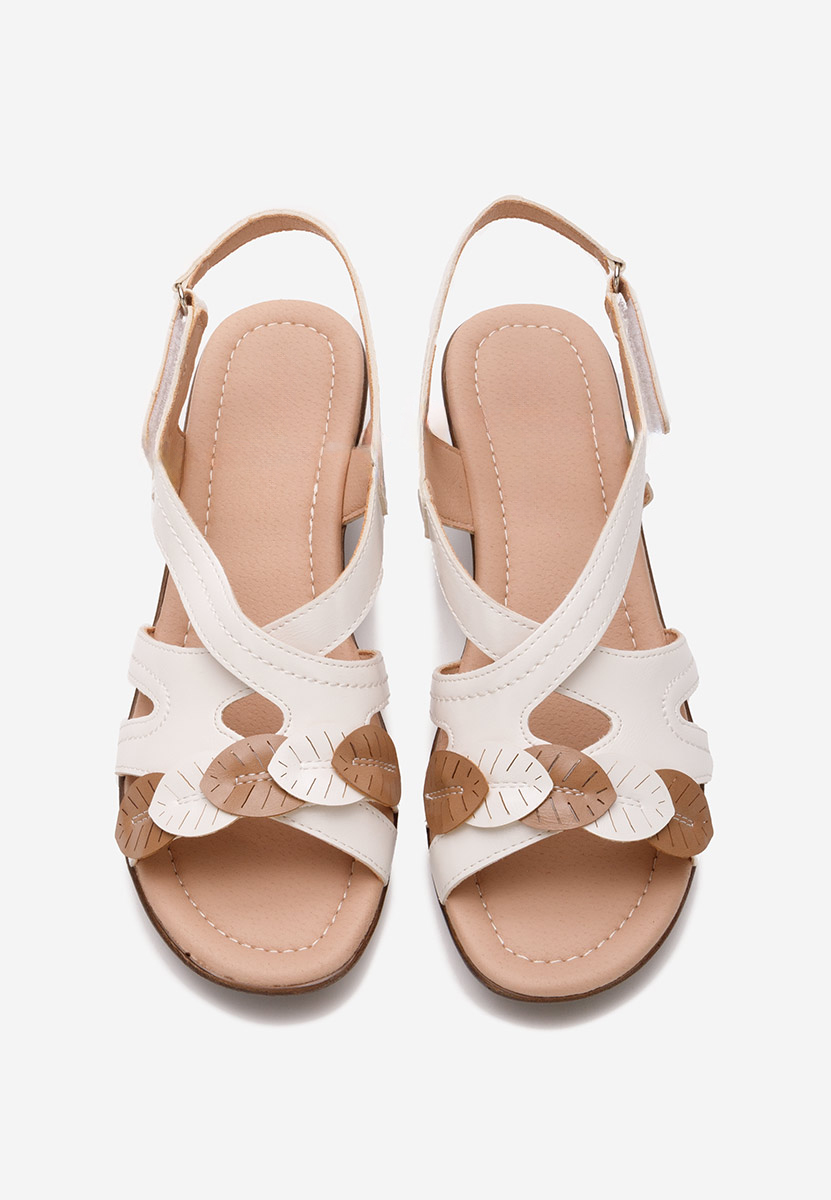 Bílé sandály na podpatku Meliana