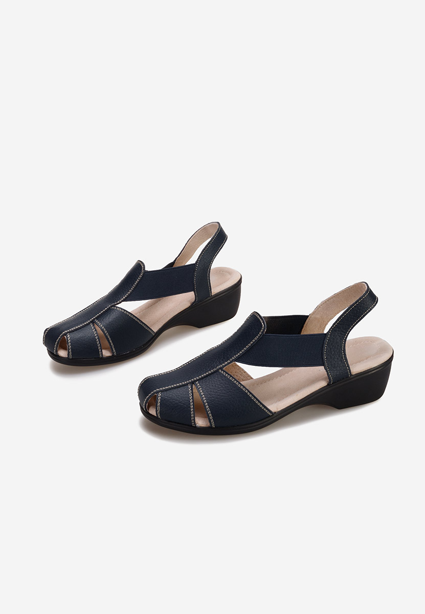 Tmavě modré sandály na podpatku Melona V4