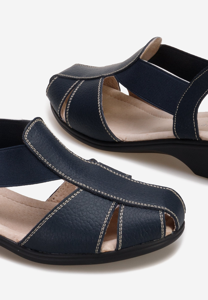 Tmavě modré sandály na podpatku Melona V4