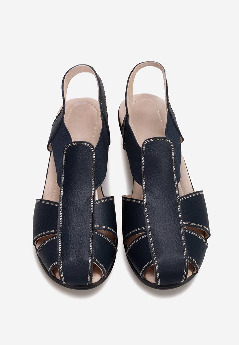 Tmavě modré sandály na podpatku Melona V4