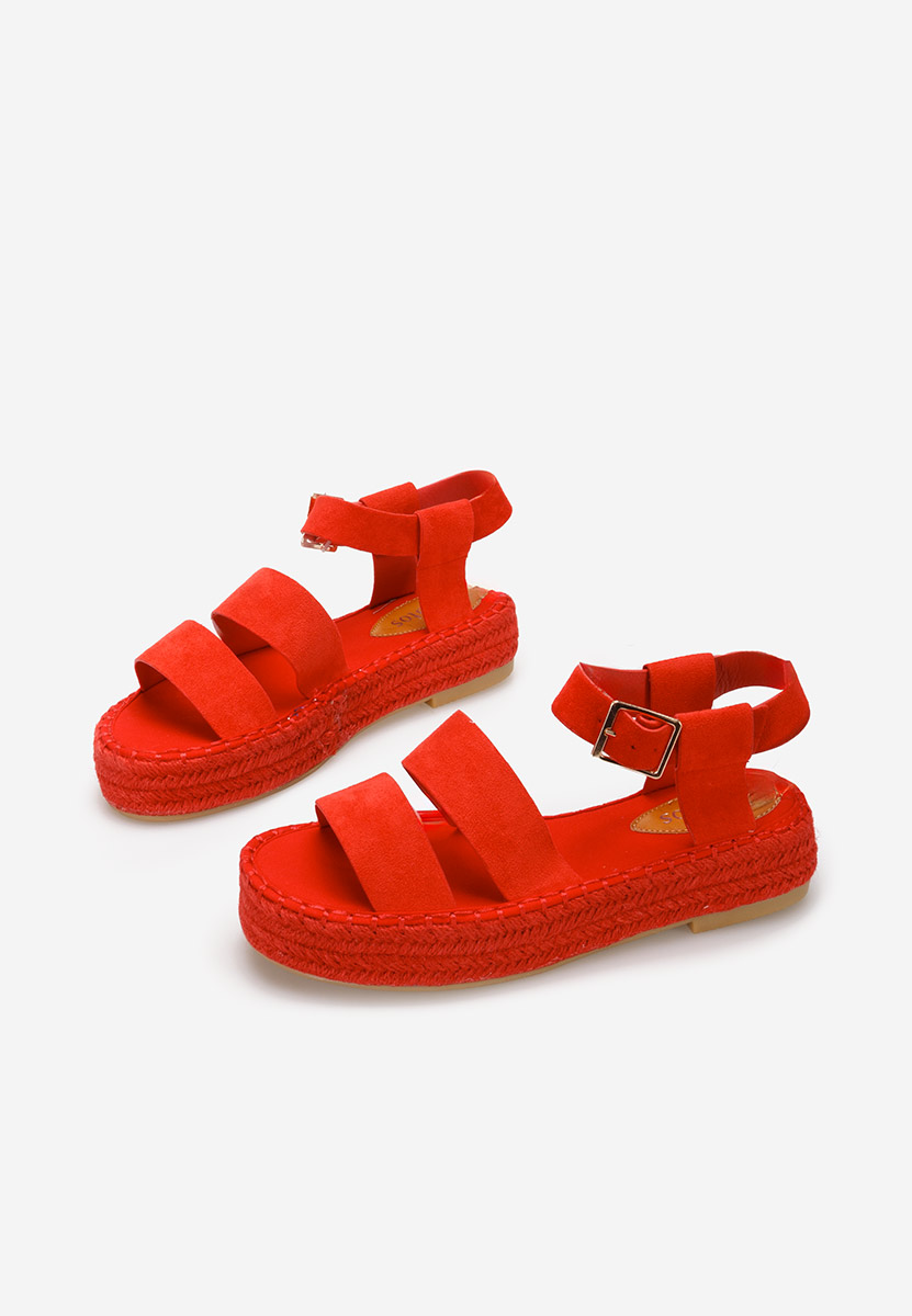 Červené sandály espadrilky Coraline