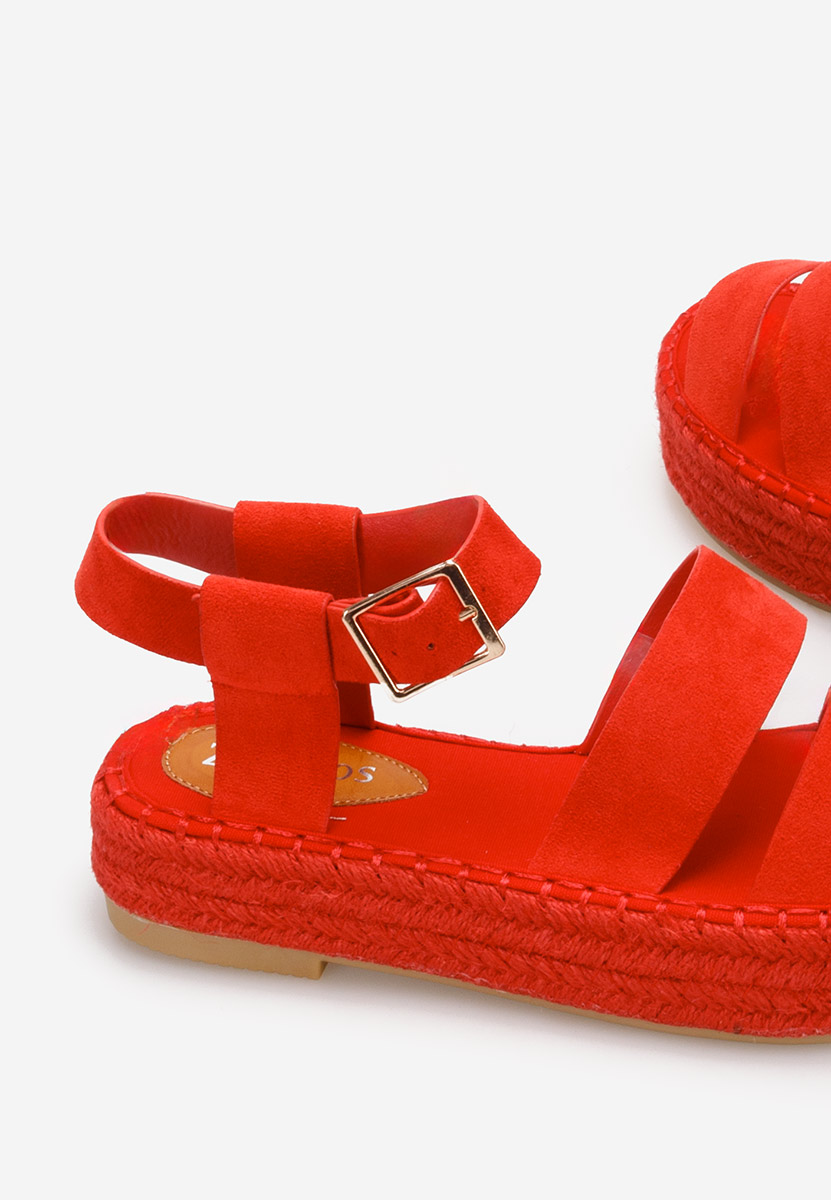 Červené sandály espadrilky Coraline