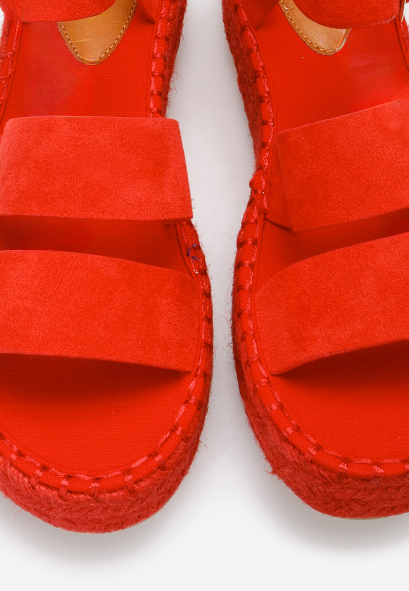 Červené sandály espadrilky Coraline