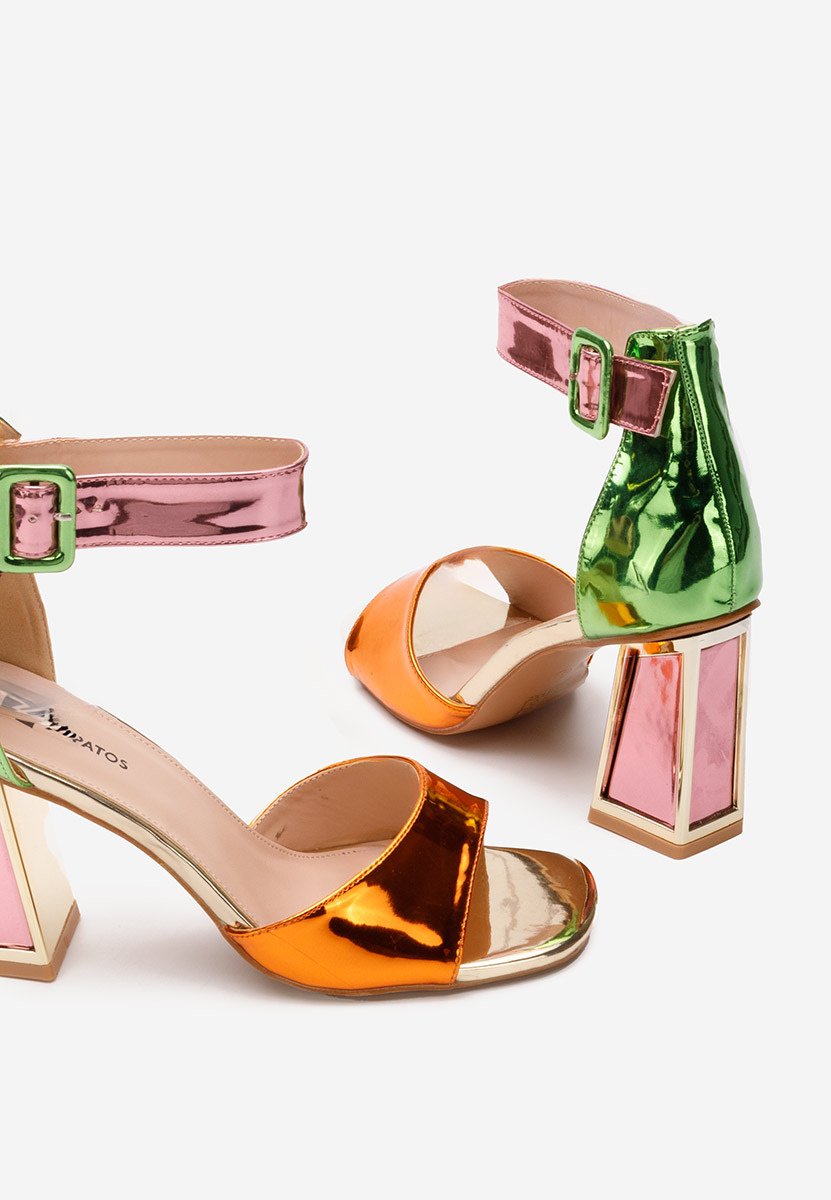 Viacfarebné sandály na podpatku Welia V2